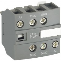 1SBN010154R1011 Блок контактный CAT4-11ERT (1НО+1НЗ) фронтальный с клеммами катушки управления для контакторов AF..RT и NF..RT (соединение под кольц