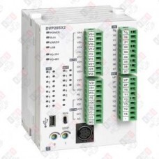 DVP20SX211T Программируемый логический контроллер DVP20SX211T, 8DI, 6TO(NPN), 4AI, 2AO, 24VDC, 16K шагов, RS232, RS485, USB