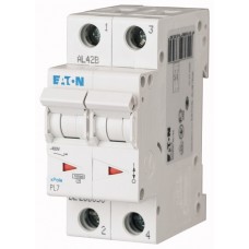 Автоматический выключатель PL7-D6/2, 2P, 6A, характеристика D, 10kA, 2M Eaton