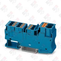 3002368 Клемма потенциальная PT 2X10/9X4 BU /18,5mm, push-in, 2 присоед. x10mm2, 9 присоед. x4mm2, 57A, 800V, синяя
