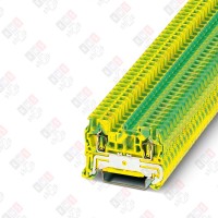 3031238 Клемма защитного проводника ST 2,5-PE /5,2mm, пружинная, 2 присоед., 2,5(max 4)mm2, желто-зеленая