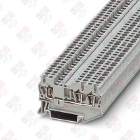 3031241 Клемма проходная ST 2,5-TWIN /5,2mm, пружинная, 3 присоед., 2,5(max 4)mm2, 24A, 800V, серая