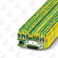 3031322 Клемма защитного проводника ST 2,5-QUATTRO-PE /5,2mm, пружинная, 4 присоед., 2,5(max 4)mm2, желто-зеленая