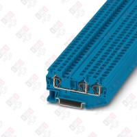 3031403 Клемма проходная ST 4-TWIN BU /6,2mm, пружинная, 3 присоед., 4(max 6)mm2, 32A, 800V, синяя