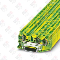 3031416 Клемма защитного проводника ST 4-TWIN-PE /6,2mm, пружинная, 3 присоед., 4(max 6)mm2, желто-зеленая