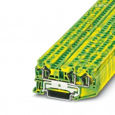 Клемма защитного проводника ST 4-TWIN-PE /6,2mm, пружинная, 3 присоед., 4(max 6)mm2, желто-зеленая