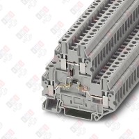 3046676 Клемма двухъярусная UTTB 2,5-2DIO/O-UL/UR-UL /5,2mm, винтовая, 2 диода 1N 4007, 4 присоед., 2,5(max 4)mm2, 24A, 500V, серая