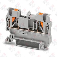 3209510 Клемма проходная PT 2,5 /5,2mm, push-in, 2 присоед., 2,5(max 4)mm2, 24A, 800V, серая
