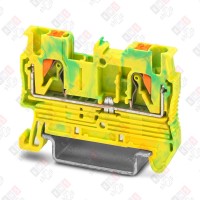 3209536 Клемма защитного проводника PT 2,5-PE /5,2mm, push-in, 2 присоед., 2,5(max 4)mm2, желто-зеленая
