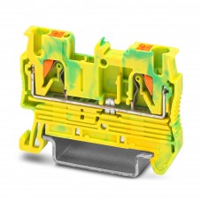 Клемма защитного проводника PT 2,5-PE /5,2mm, push-in, 2 присоед., 2,5(max 4)mm2, желто-зеленая