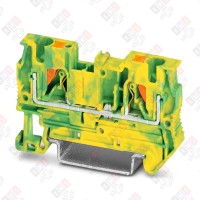 3211766 Клемма защитного проводника PT 4-PE /6,2mm, push-in, 2 присоед., 4(max 6)mm2, желто-зеленая
