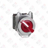 XB4FK124M5 ПЕР-ЛЬ 22ММ 2 ПОЗИЦИИ, 230В КРАС. С ПОДСВЕТКОЙ, ЗАПОДЛИЦО, 1НО, 1НЗ, МЕТАЛЛ