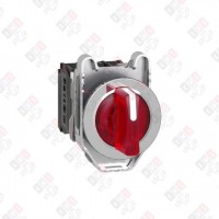 XB4FK134B5 ПЕР-ЛЬ 22ММ 3 ПОЗИЦИИ, 24В КРАСН. С ПОДСВЕТКОЙ, ЗАПОДЛИЦО, 1НО, 1НЗ, МЕТАЛЛ