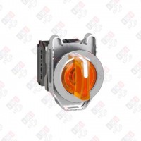 XB4FK135B5 ПЕР-ЛЬ 22ММ 3 ПОЗИЦИИ, 24В ОРАНЖ. С ПОДСВЕТКОЙ, ЗАПОДЛИЦО, 1НО, 1НЗ, МЕТАЛЛ