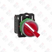 XB5AK124M5C0 ПЕР-ЛЬ 22ММ 2 ПОЗИЦИИ, 230В КРАС. С ПОДСВЕТКОЙ, ЗАПОДЛИЦО, 1НО, 1НЗ, ПЛАСТИК C0