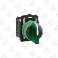 XB5AK133M5C0 ПЕР-ЛЬ 22ММ 3 ПОЗИЦИИ, 230В ЗЕЛ. С ПОДСВЕТКОЙ, ЗАПОДЛИЦО, 1НО, 1НЗ, ПЛАСТИК C0