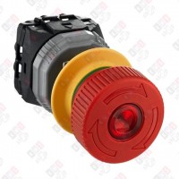 XB5AS86449B4 КНОПКА АВ. ОСТ, С ПОДСВ. 2НЗ+1НО МОНИТ.