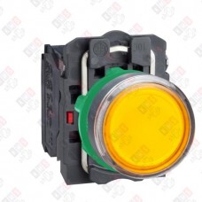 XB5AW3565 КНОПКА 22ММ ДО 350В ЖЕЛТАЯ С ПОДСВЕТКОЙ