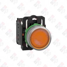 XB5AW35M5C0 КНОПКА 22ММ 230-240В ЖЕЛТАЯ С ПОДСВЕТКОЙ, ЗАПОДЛИЦО, ПЛАСТИК C0