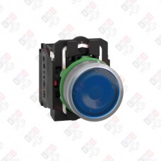 XB5AW36M5C0 КНОПКА 22ММ 230-240В СИНЯЯ С ПОДСВЕТКОЙ, ЗАПОДЛИЦО, ПЛАСТИК C0