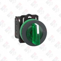 XB5FK133M5 ПЕР-ЛЬ 22ММ 3 ПОЗИЦИИ, 230В ЗЕЛ. С ПОДСВЕТКОЙ, ЗАПОДЛИЦО, 1НО, 1НЗ, ПЛАСТИК