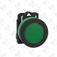 XB5FVB3 СИГН. ЛАМПА 22ММ 24В ЗЕЛЕНАЯ, ЗАПОДЛИЦО, ПЛАСТИК